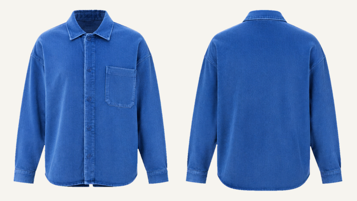 Flannel Overshirt — Cobalt HSL Master Pigment Dyed, original colour preview