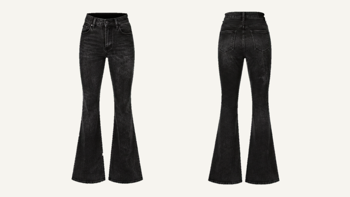 Flared Streetwear Pants — True Black Tonal Mineral Wash, original colour preview