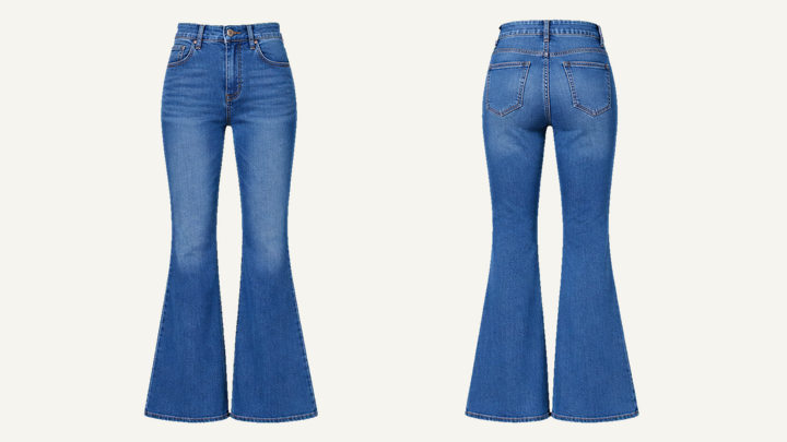 Flared Streetwear Pants — Cobalt HSL Master Denim Stone Wash, original colour preview