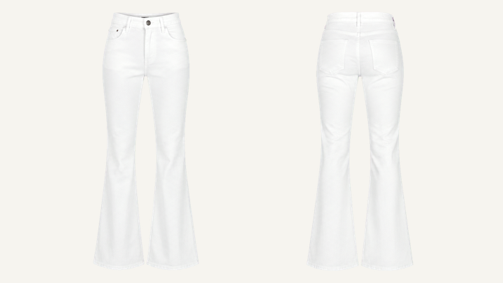 Flared Streetwear Pants — True White Raw Denim Rinse, original colour preview