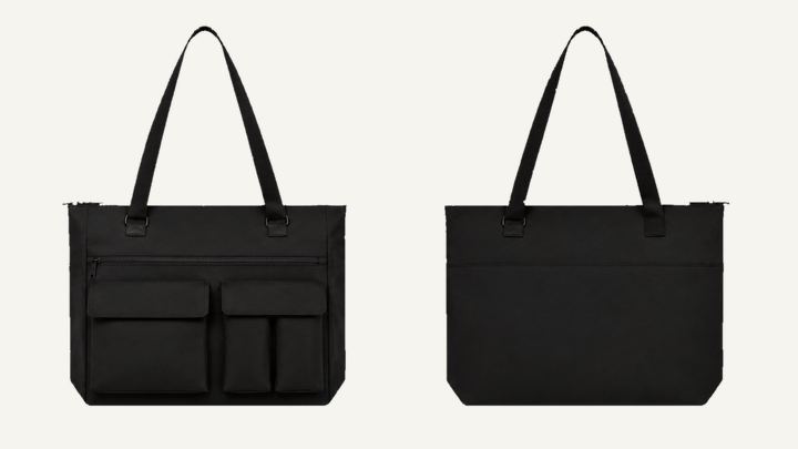 Flat Tote Bag — True Black Overdyed, original colour preview