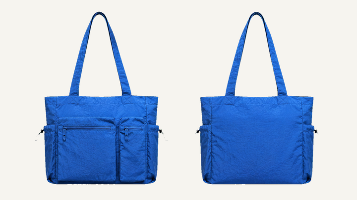 Flat Tote Bag — Cobalt HSL Master Technical Crinkle Rinse, original colour preview