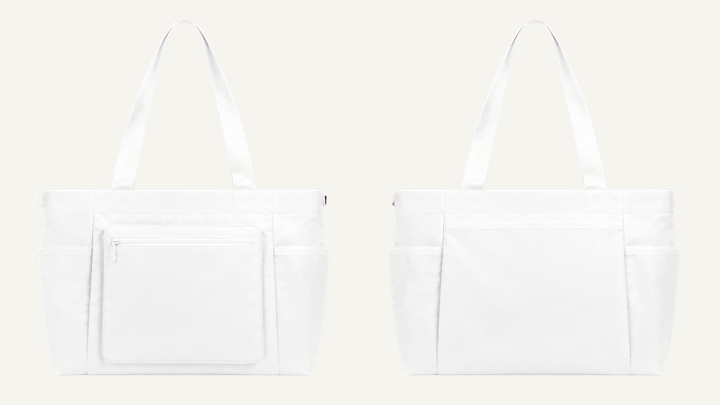 Flat Tote Bag — True White Matte Panel Wash, original colour preview