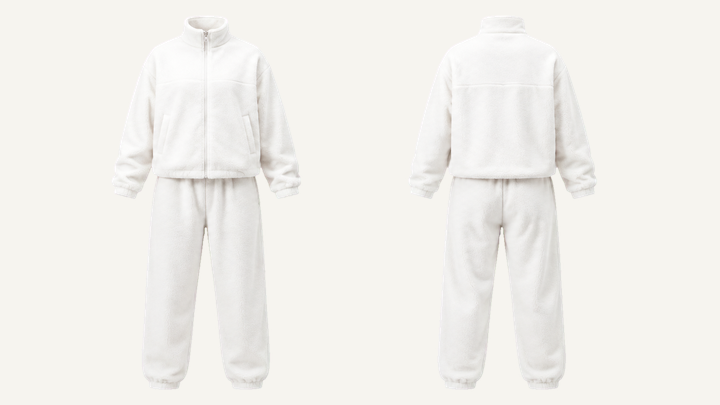 Fleece Jacket — True White Enzyme Soft Wash, original colour preview