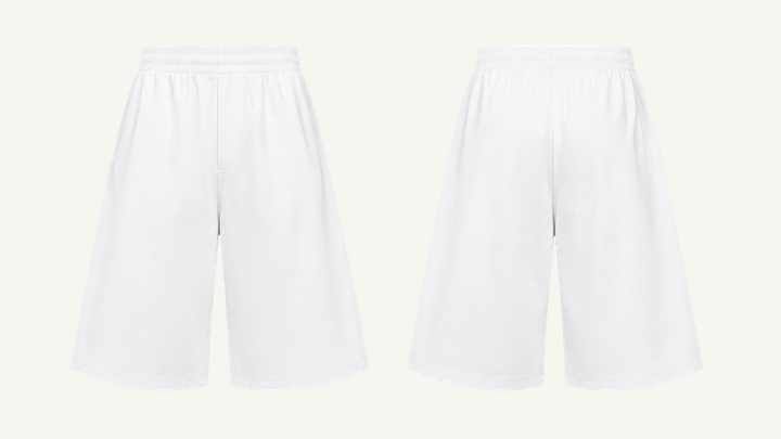 Fleece Shorts — True White Clean Reactive Solid, original colour preview