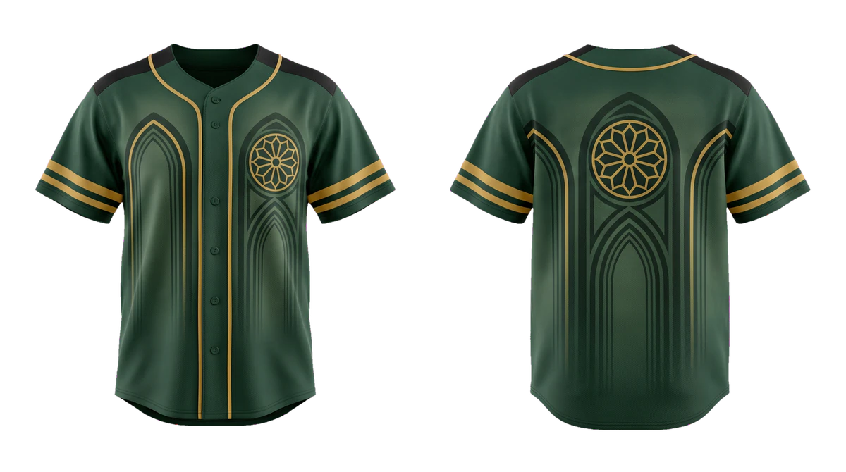 Forest Gold Cathedral Baseball Jersey, original colour preview