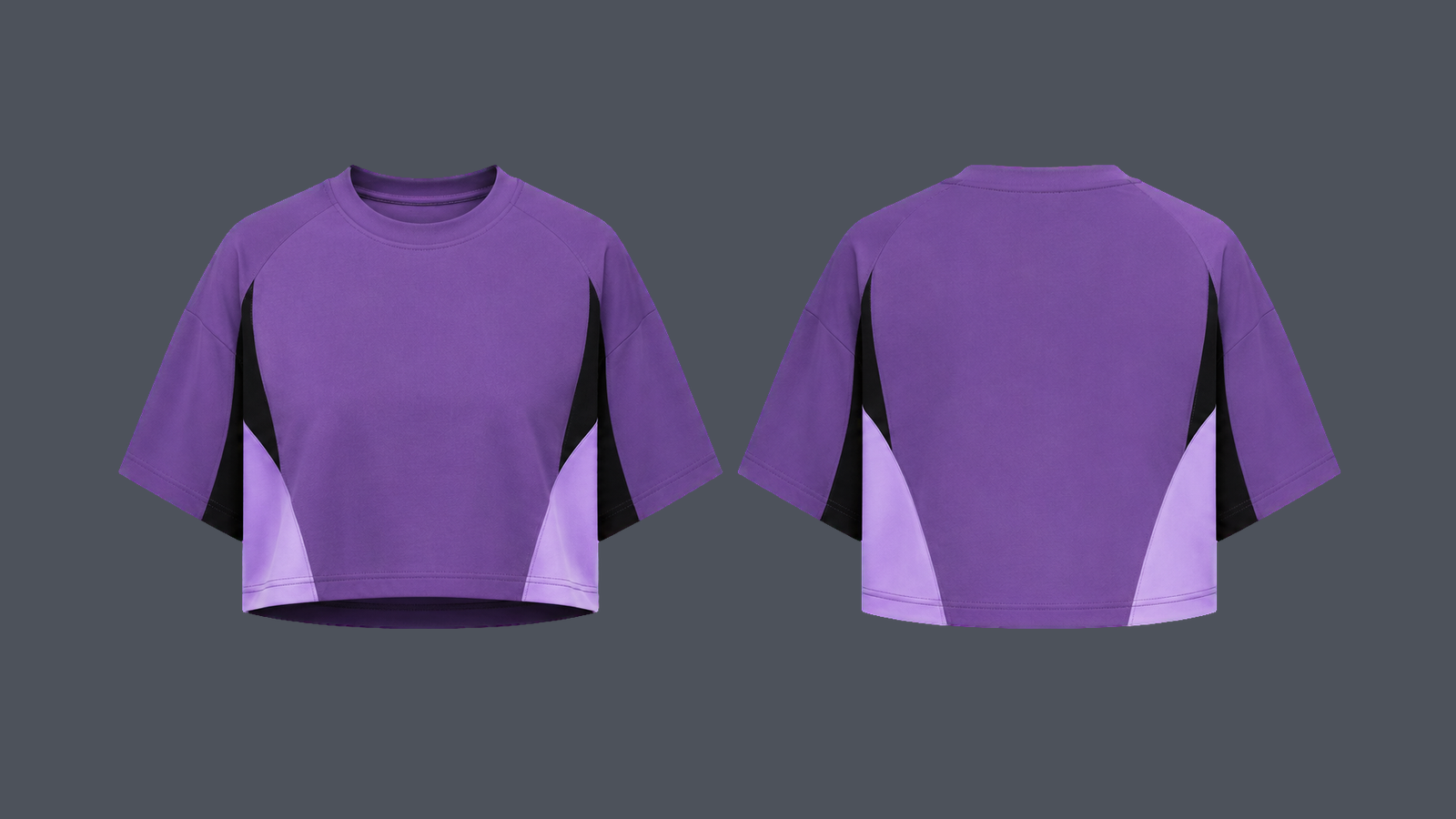 Apex Cropped Tee — Violet, original colour preview