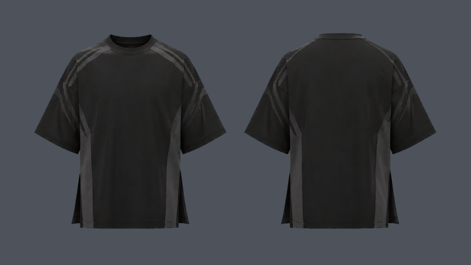 Arc Split-Hem Tee — Matte black, original colour preview