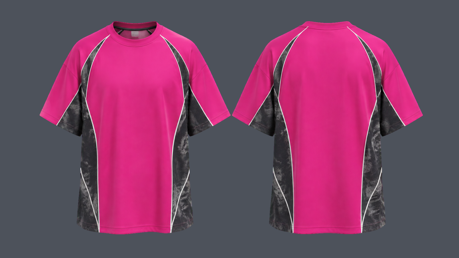 Grid Pump Tee — Fuchsia, original colour preview