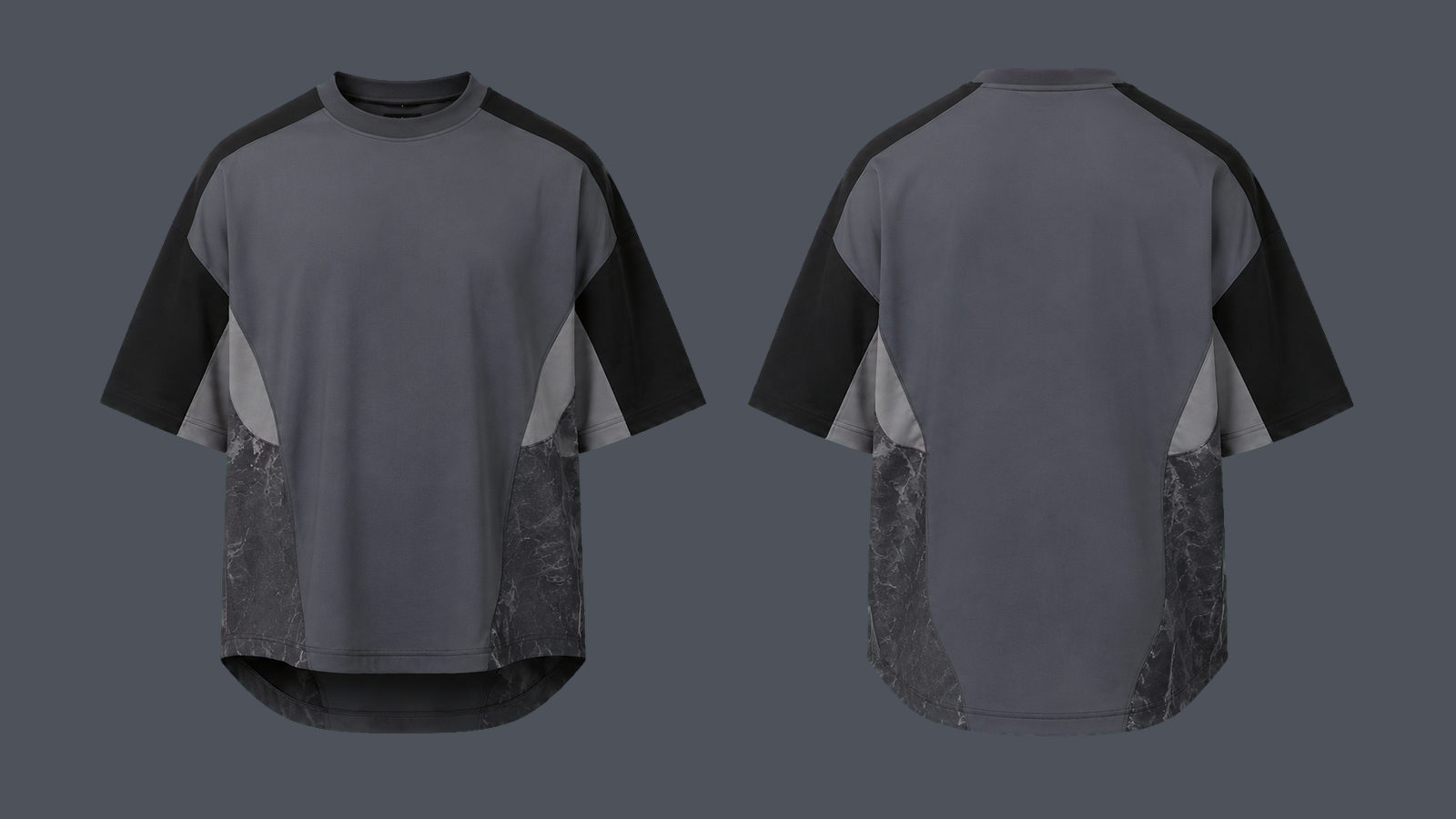 Sculpted Oversize Tee — Graphite, original colour preview