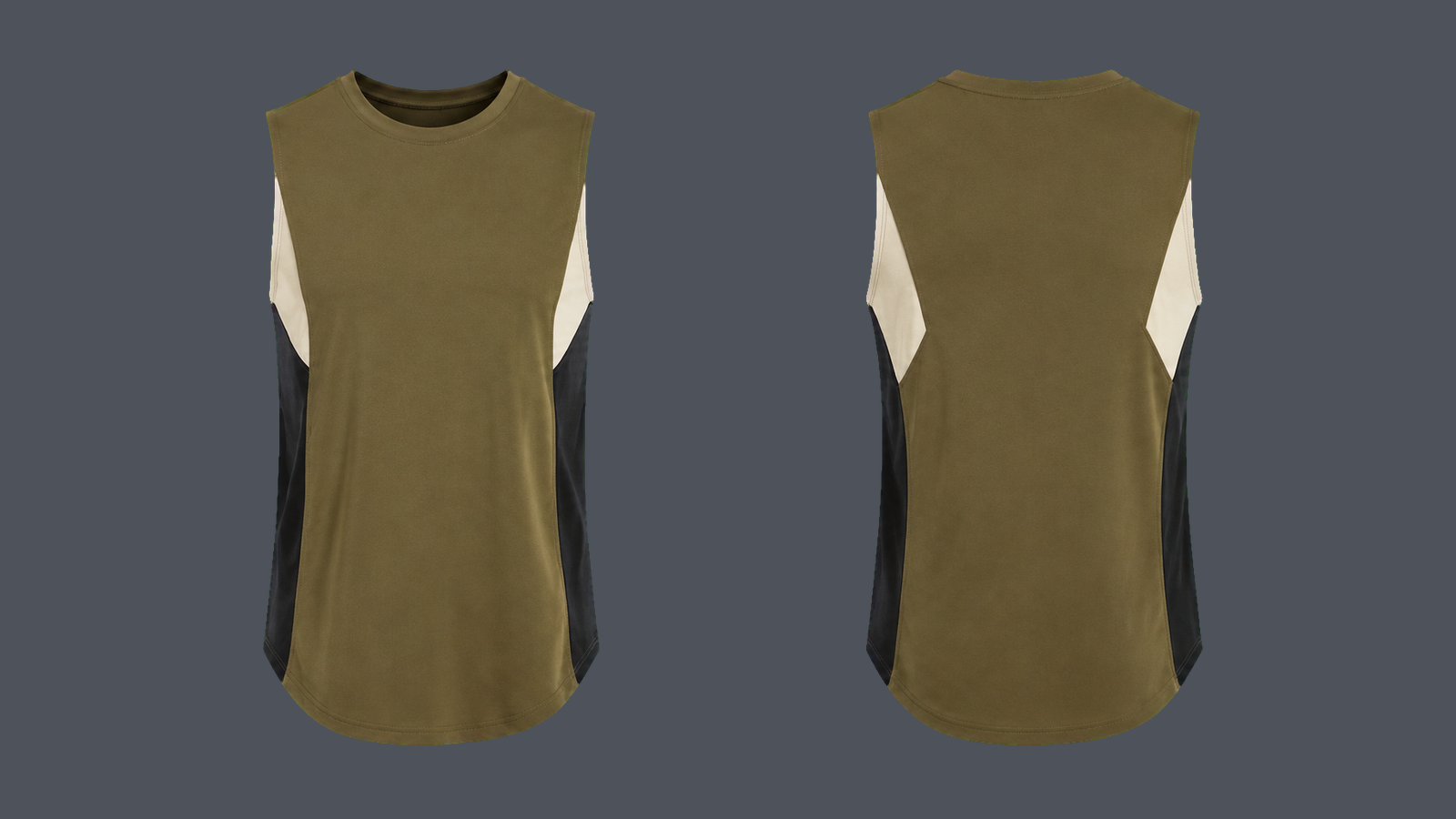 Arc Muscle Tank — Olive, original colour preview