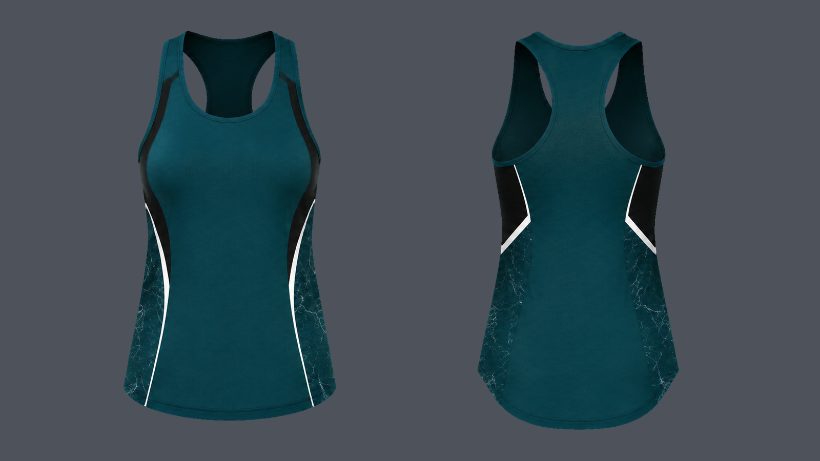Flex Longline Tank — Deep teal, original colour preview