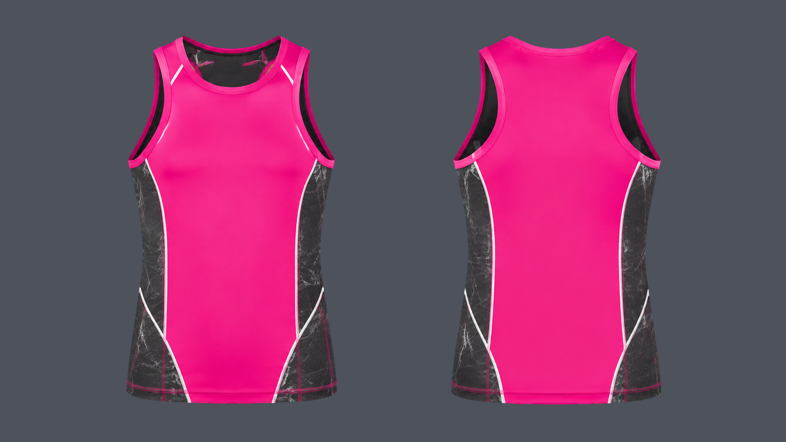 Grid Compression Tank — Fuchsia, original colour preview