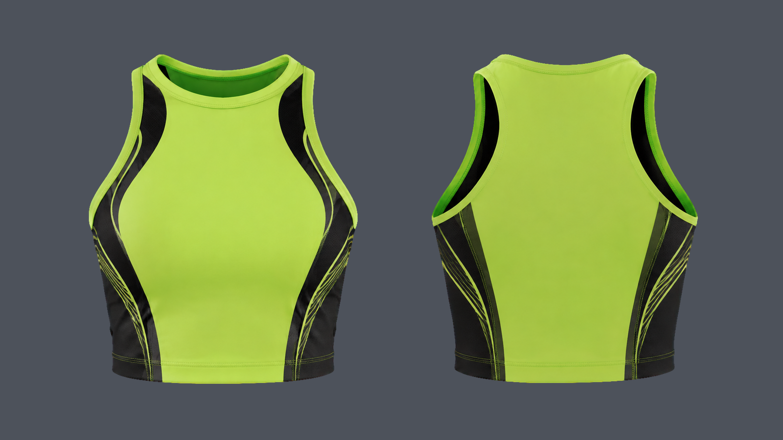 Halo Crop Tank — Lime, original colour preview