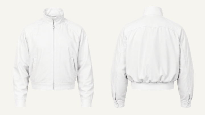 Harrington Jacket — True White Brushed Soft Finish, original colour preview