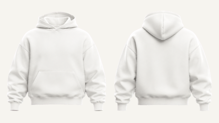 Heavyweight Fleece Hoodie — True White Brushed Soft Finish, original colour preview
