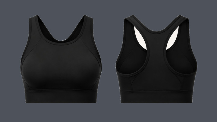 High-Support Training Bra — True Black, original colour preview