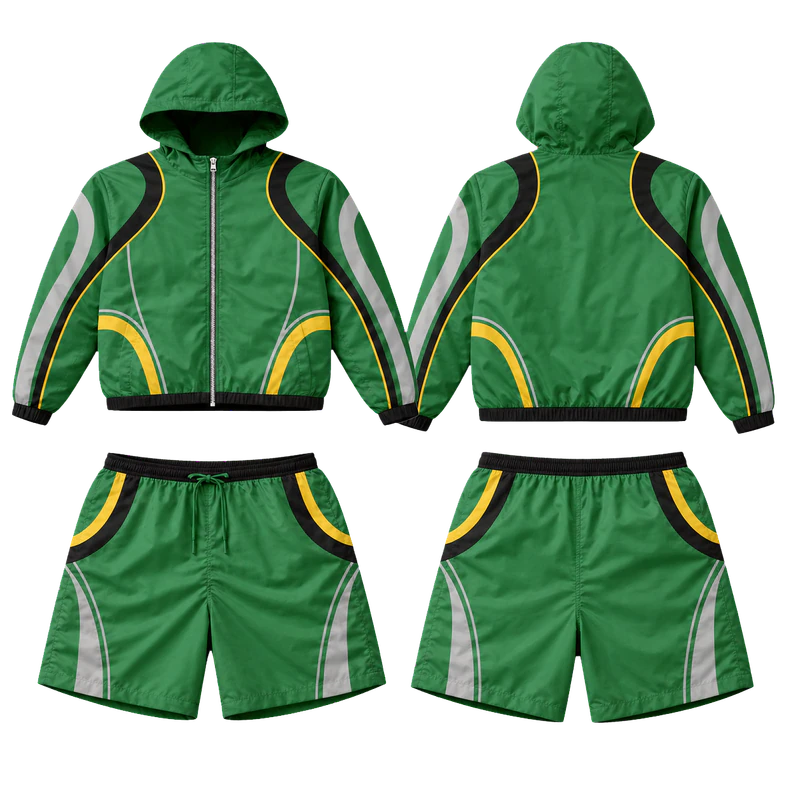 Hooded windbreaker and shorts set, original colour preview