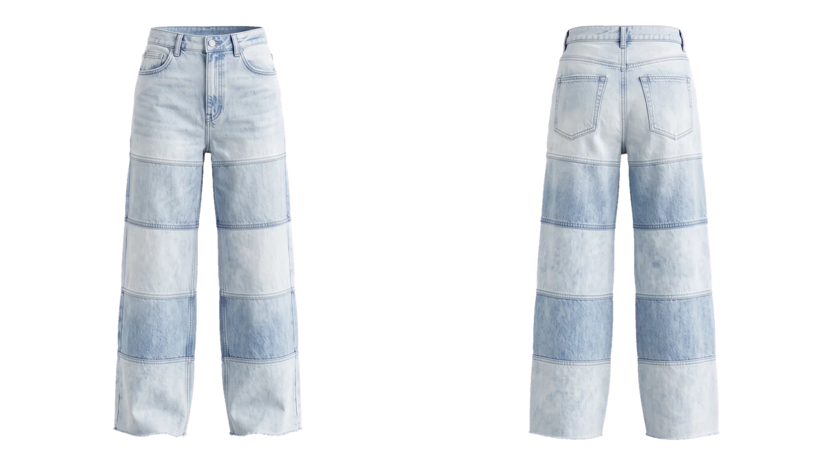 Ice Blue Panel Jeans, original colour preview