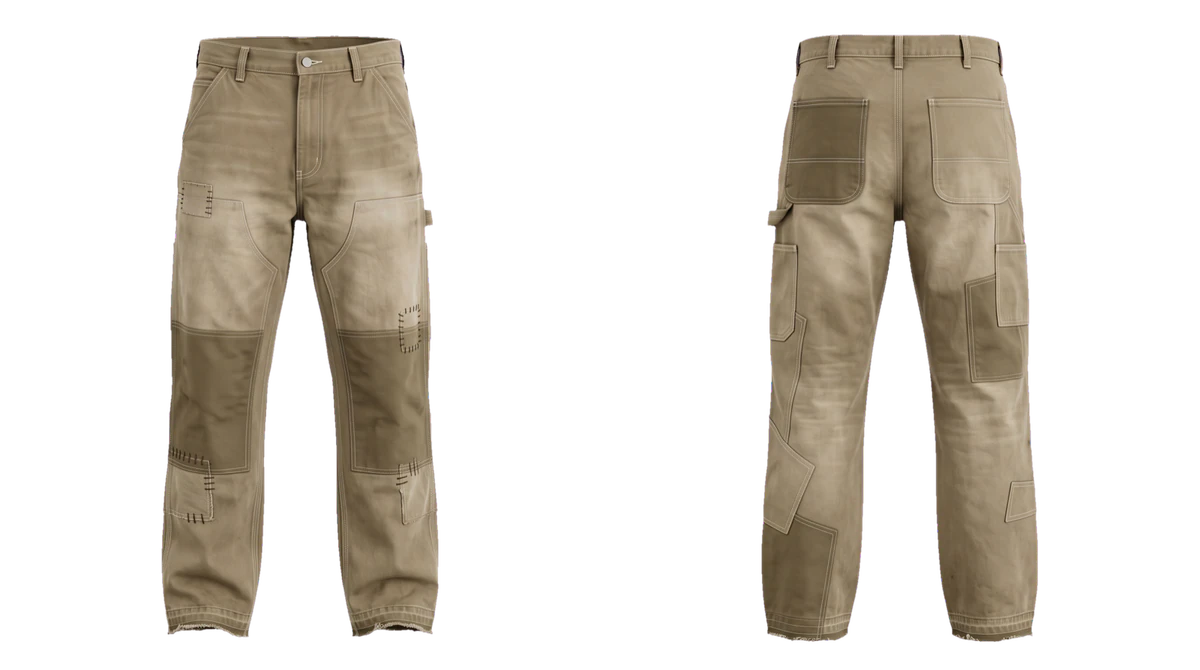 Khaki Double-Knee Work Pants, original colour preview