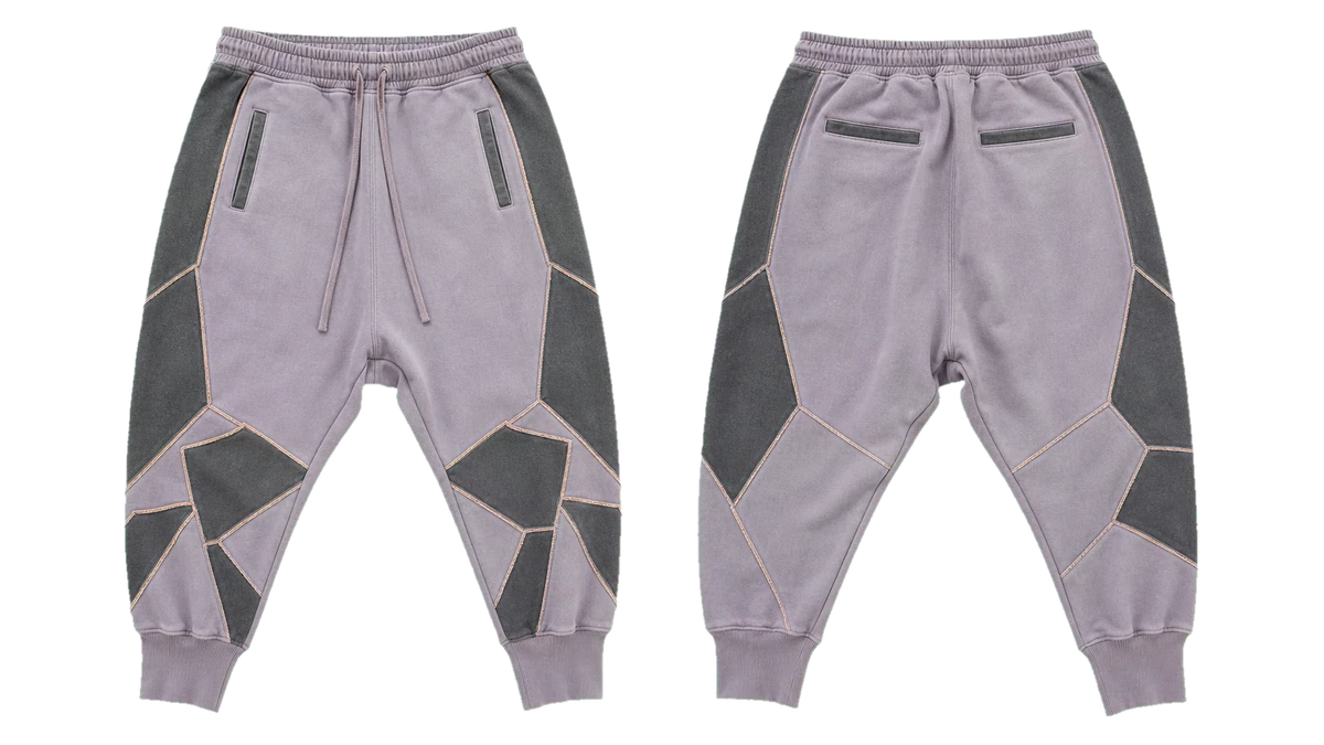 Lavender Charcoal Fracture Three-Quarter Joggers, original colour preview