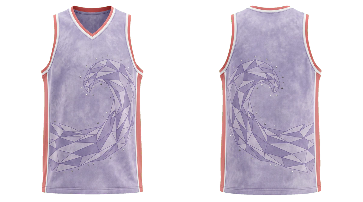 Lavender Coral Crystalwave Basketball Jersey, original colour preview