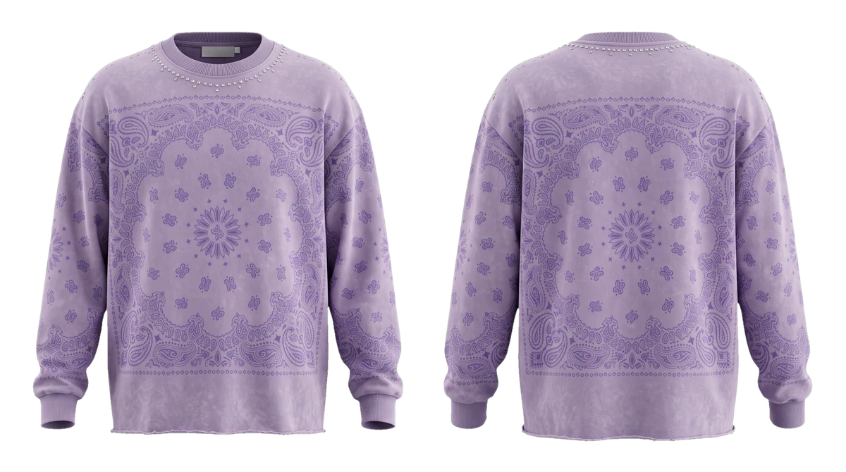 Lavender Paisley Long-Sleeve T-shirt, original colour preview