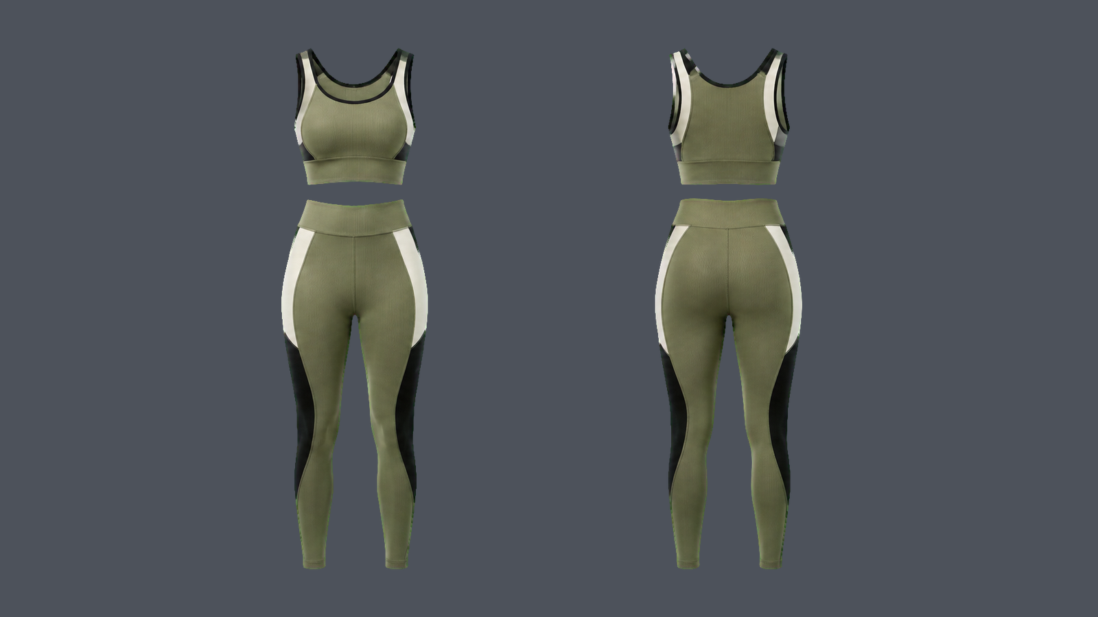 Power Rib Set — Olive, original colour preview