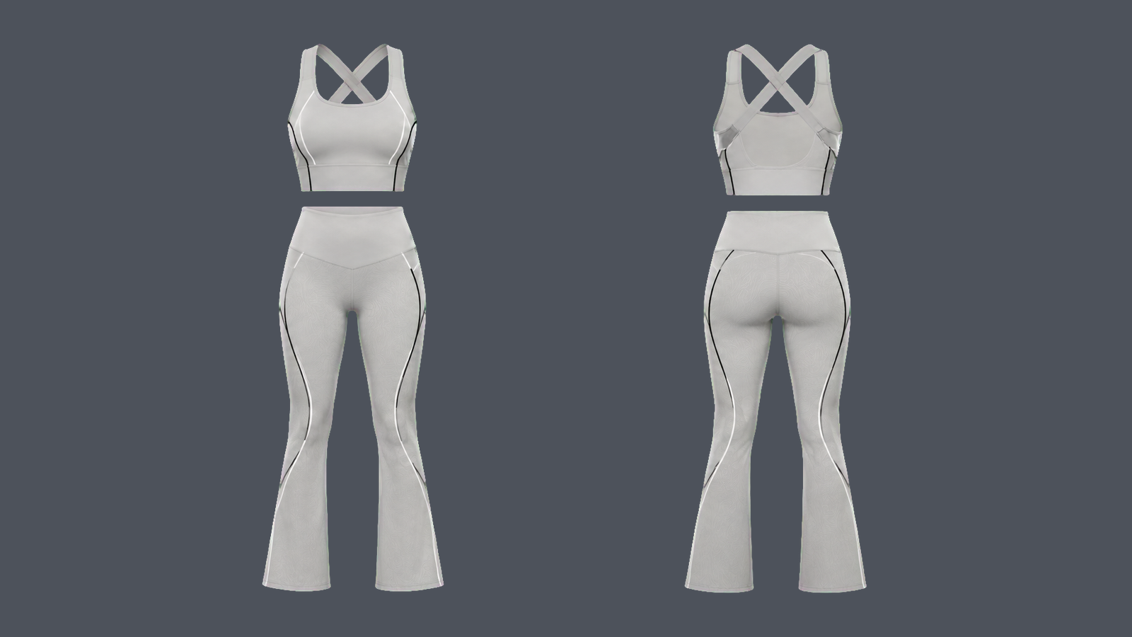 Stride Flare Set — Stone grey, original colour preview