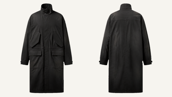 Long Overcoat — True Black Sun and Seam Fade, original colour preview