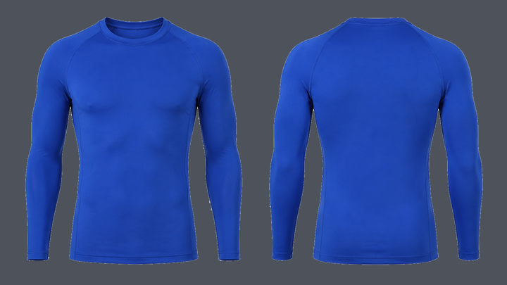 Long-Sleeve Compression Top — Cobalt HSL Master, original colour preview