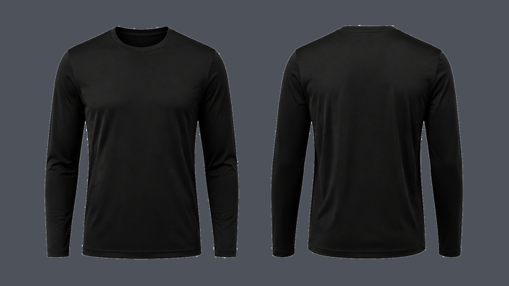 Long-Sleeve Run Tee — True Black, original colour preview