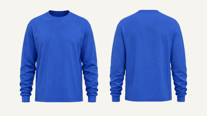 Long-sleeve T-Shirt — Cobalt HSL Master Garment Dyed, original colour preview