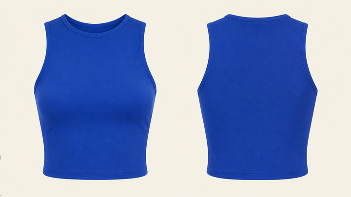 Longline Crop Tank — Cobalt HSL Master, original colour preview