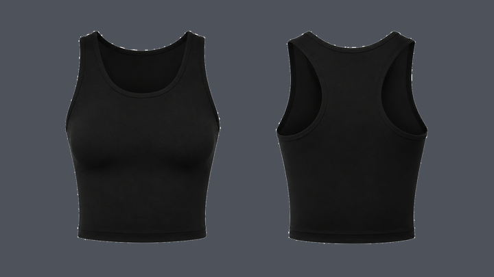 Longline Run Crop — True Black, original colour preview