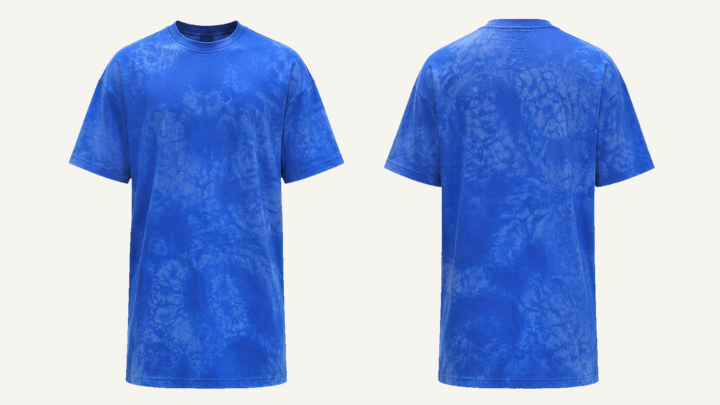 Longline T-Shirt — Cobalt HSL Master Tonal Ice Geode Dye, original colour preview