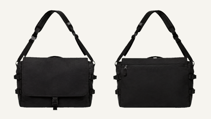 Messenger Bag — True Black Matte Panel Wash, original colour preview