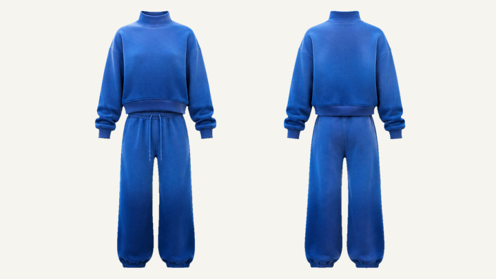 Mock-neck Sweatshirt — Cobalt HSL Master Tonal Dip Dye Ombre, original colour preview