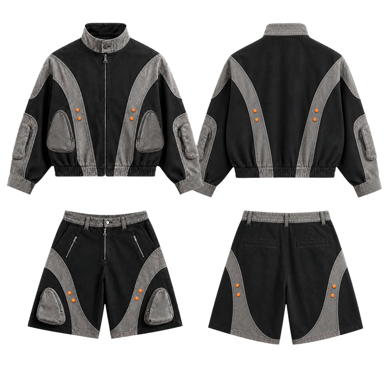 Moto jacket and shorts set, original colour preview