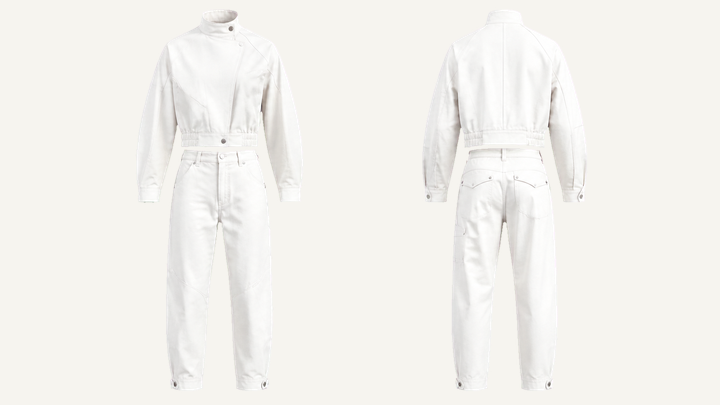 Moto Jacket — True White Brushed Soft Finish, original colour preview