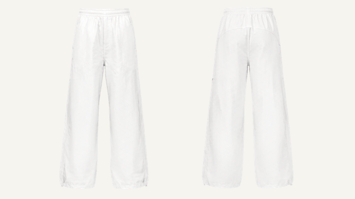Nylon Track Pants — True White Raw Denim Rinse, original colour preview