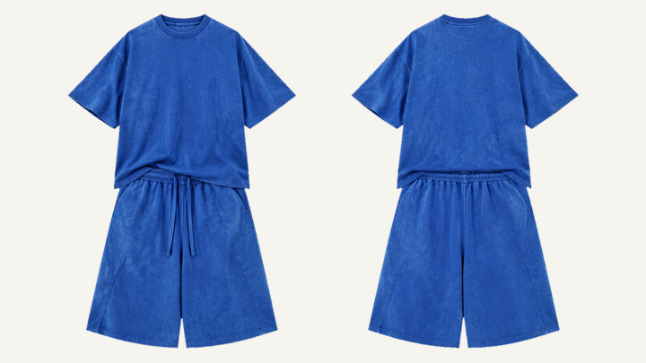 Nylon Track Shorts — Cobalt HSL Master Tonal Wave Wash, original colour preview