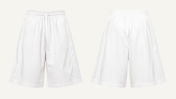 Nylon Track Shorts — True White Clean Reactive Solid, original colour preview