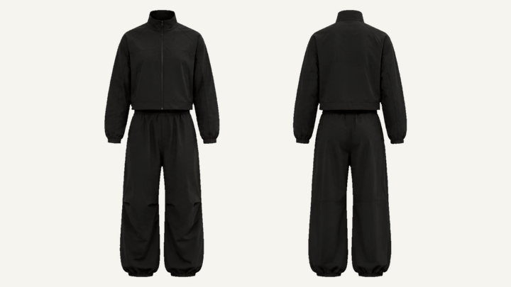 Nylon Tracksuit — True Black Matte Panel Wash, original colour preview