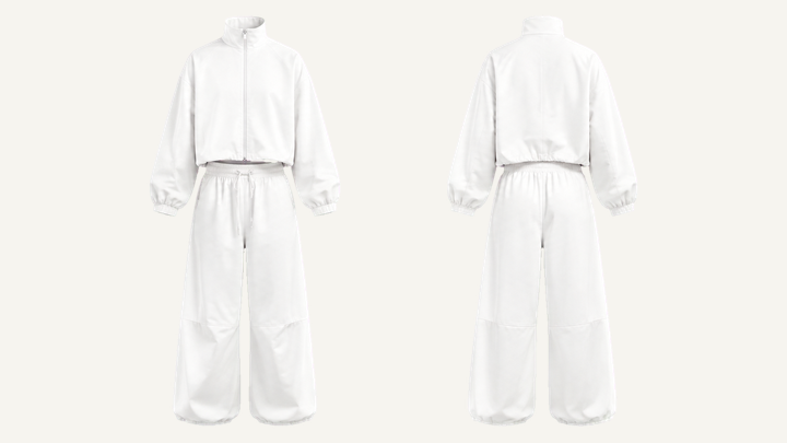 Nylon Tracksuit — True White Enzyme Soft Wash, original colour preview