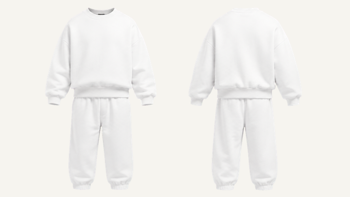 Oversized Crewneck Sweatshirt — True White Clean Reactive Solid, original colour preview