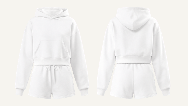 Oversized Pullover Hoodie — True White Clean Reactive Solid, original colour preview
