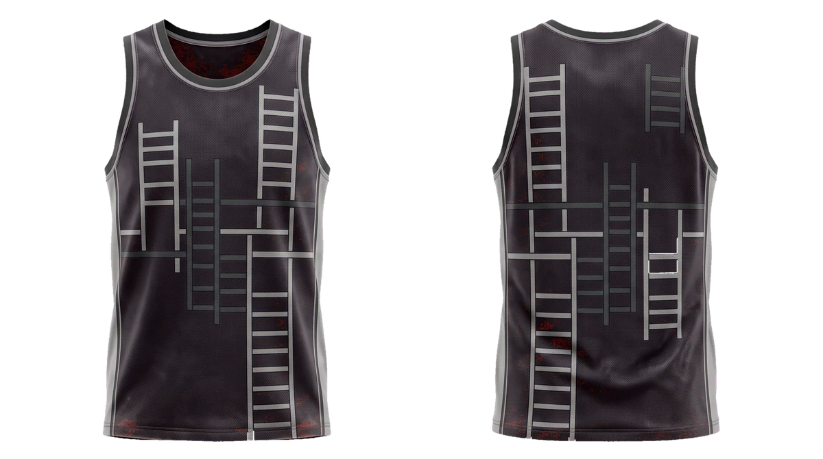 Oxblood Silver Ladder Basketball Jersey, original colour preview