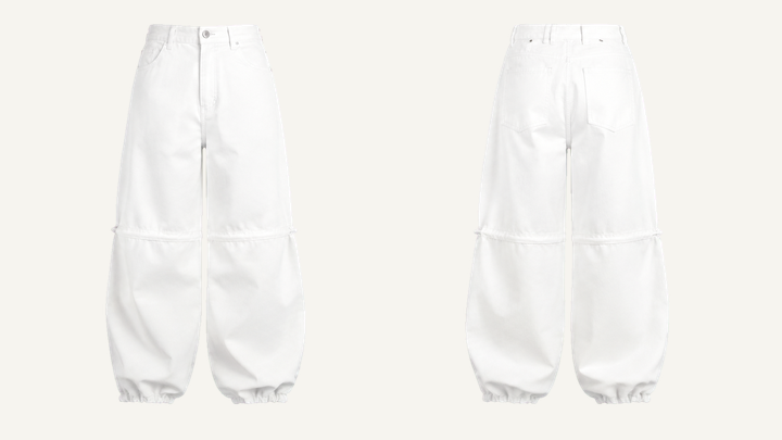 Parachute Pants — True White Garment Dyed, original colour preview