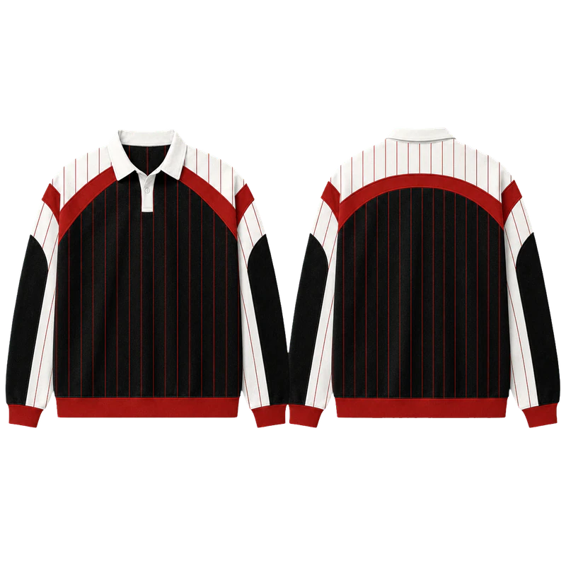 Pinstripe baseball polo, original colour preview